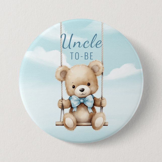 Bóton Redondo 7.62cm Tio Para Ser Urso de Pelúcia Balanço (Frente)