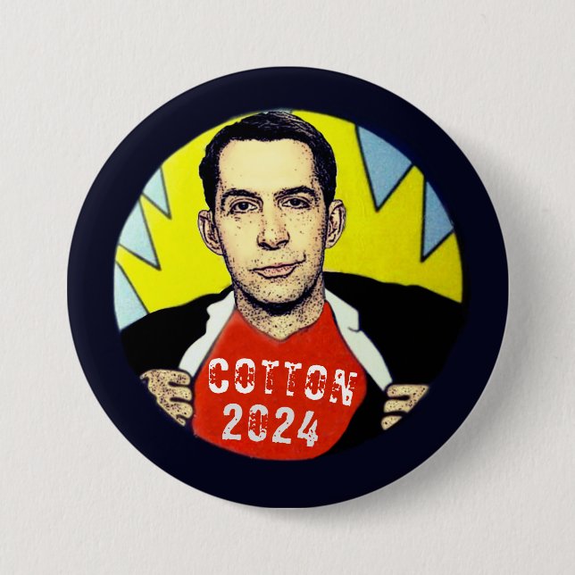 Bóton Redondo 7.62cm Tom Cotton para Presidente 2024 (Frente)