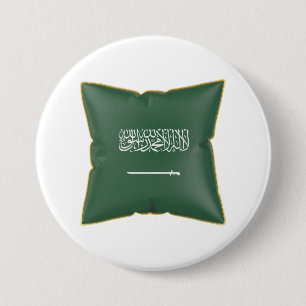 Bóton Redondo 7.62cm Travesseiro com a bandeira da Arábia Saudita