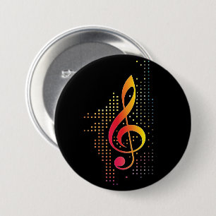 Bóton Redondo 7.62cm Treble Clef Music