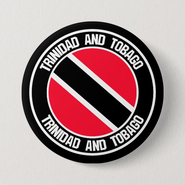 Bóton Redondo 7.62cm Trinidad e Tobago Round Emblem (Frente)