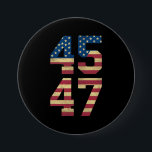 Bóton Redondo 7.62cm Trump 2024 45 47 Vintage American Flag Retro 4547<br><div class="desc">Trump 2024 45 47 Vintage American Flag Retro 4547 Trump 2024</div>