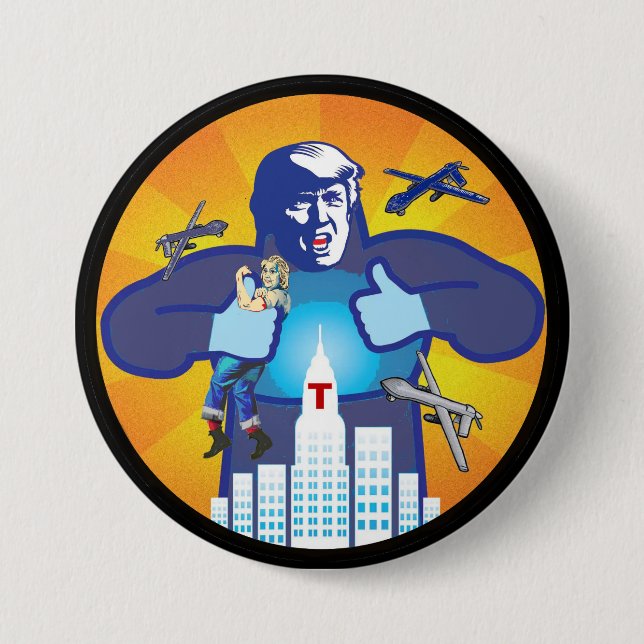 Bóton Redondo 7.62cm Trump v. Hillary (Frente)
