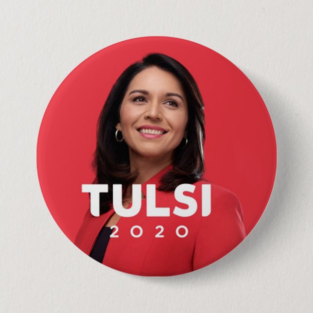 Bóton Redondo 7.62cm Tulsi Gabbard 2020 (Frente)
