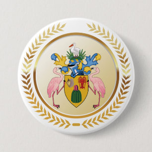 Bóton Redondo 7.62cm Turks & Caicos Casaco de Armas