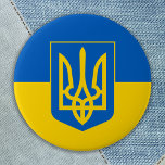 Bóton Redondo 7.62cm Ucrânia Flag Trident Blue Yellow Ucraniano<br><div class="desc">Ucrânia Flag em azul e amarelo para mostrar apoio à paz e liberdade na Ucrânia. Botão Ucraniano Trident Blue Yellow</div>
