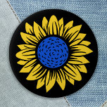 Bóton Redondo 7.62cm Ucrânia Sunflower Ucraniano Solidariedade<br><div class="desc">O girassol ucraniano na bandeira ucraniana é cor de azul e amarelo/ouro para mostrar apoio à paz e liberdade ucranianas. COPYRIGHT © 2021 Judy Burrows,  Black Dog Art - Todos Os Direitos Reservados. Ucrânia Sunflower Ucraniano</div>