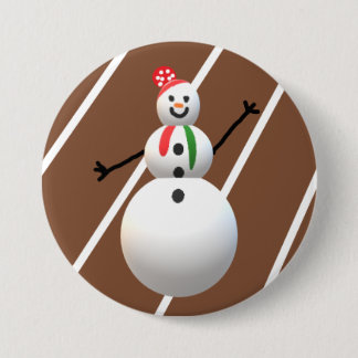 Bóton Redondo 7.62cm Ugly Christmas Button Snowman