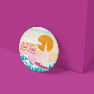 Bóton Redondo 7.62cm Última vela antes do veleiro e do pôr do sol