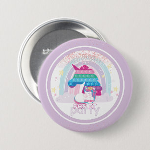 Bóton Redondo 7.62cm Unicorn Pop It Birthday 