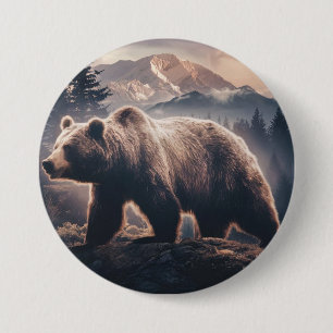 Bóton Redondo 7.62cm Urso Majestoso da Montanha