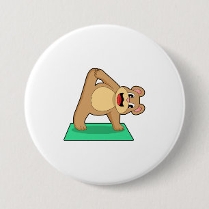 Bóton Redondo 7.62cm Urso na Malhação de Yoga