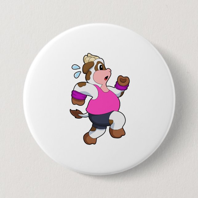 Bóton Redondo 7.62cm Vaca em Execução (Frente)