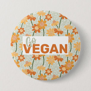 Bóton Redondo 7.62cm Vai Vegan! Flores retrorreflectoras bonito mudas n