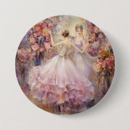 Bóton Redondo 7.62cm Valsa das Flores Ballet O Quebra-Nozes