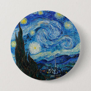 Bóton Redondo 7.62cm Van Gogh é a Noite Estrelada
