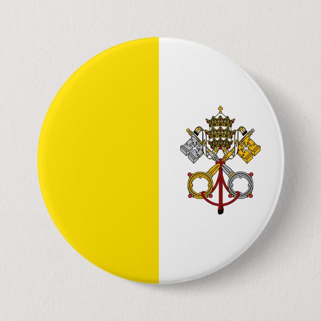 Bóton Redondo 7.62cm Vatican City Flag (Frente)