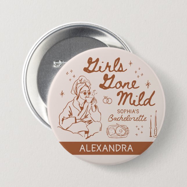 Bóton Redondo 7.62cm Vestido de Robe para Spa para Despedida de Solteir (Frente & Verso)