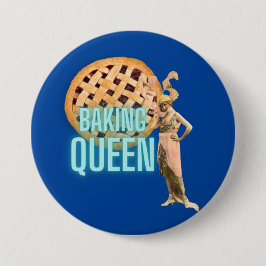 Bóton Redondo 7.62cm Vintage Baking Queen a Azul
