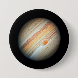 Bóton Redondo 7.62cm Visão do Planeta Júpiter (Telescópio Hubble)