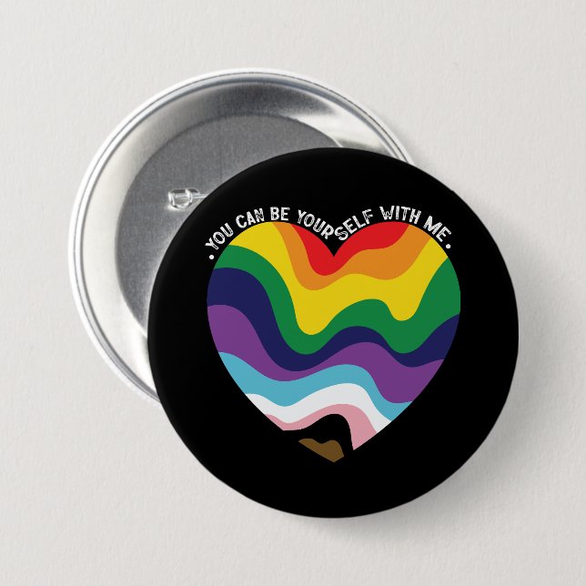 Bóton Redondo 7.62cm Você Pode Ser Você Mesmo Comigo LGBT Transgênero G (Frente & Verso)