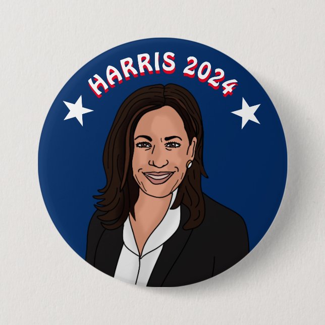Bóton Redondo 7.62cm Votação para Kamala Harris 2024 (Frente)