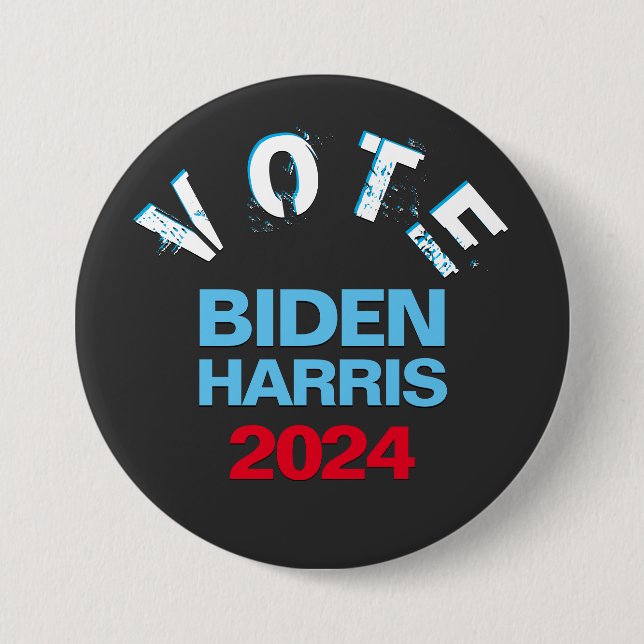 Bóton Redondo 7.62cm VOTE BIDEN HARRIS 2024 Mod Campaign (Frente)