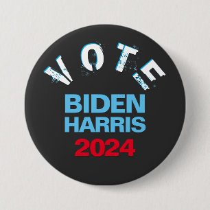 Bóton Redondo 7.62cm VOTE BIDEN HARRIS 2024 Mod Campaign
