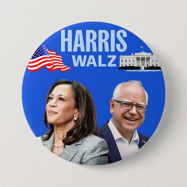 Bóton Redondo 7.62cm Vote-Kamala-Harris e Tim-Walz-2024_ (Frente)
