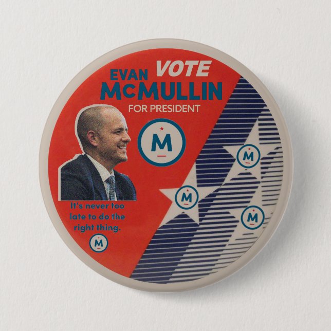 Bóton Redondo 7.62cm Voto Evan McMullin 2016 (Frente)