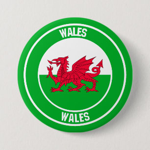 Bóton Redondo 7.62cm Wales Round Emblem