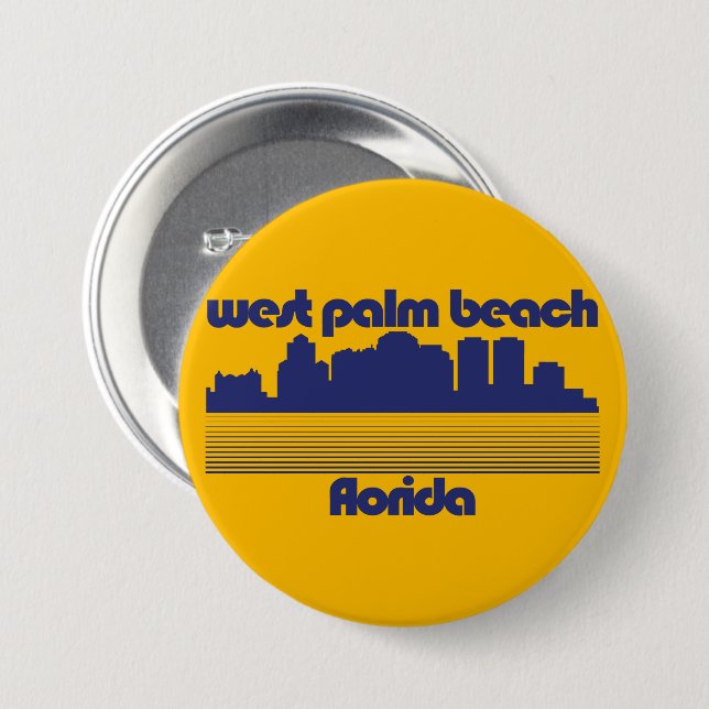 Bóton Redondo 7.62cm West Palm Beach Flórida (Frente & Verso)