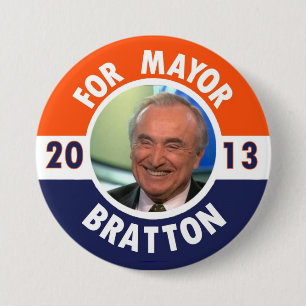 Bóton Redondo 7.62cm William Bratton para o Mayor de NYC em 2013