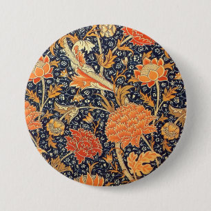 Bóton Redondo 7.62cm William Morris Cray Floral Art Nouveau Pattern