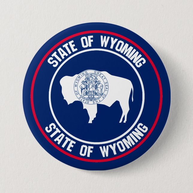 Bóton Redondo 7.62cm Wyoming Round Emblem (Frente)