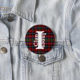 Bóton Redondo 7.62cm Xadrez Clã Tradicional Innes Tartan