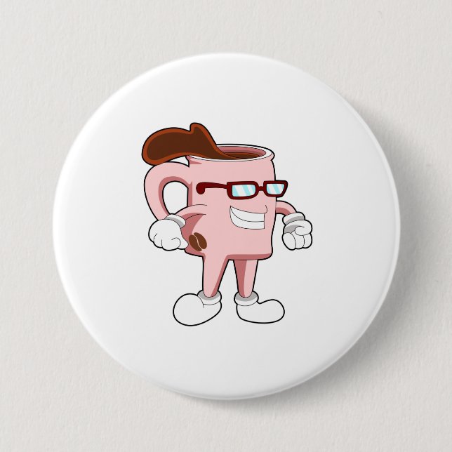 Bóton Redondo 7.62cm Xícara de café com café (Frente)