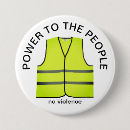 Bóton Redondo 7.62cm yellow vest protest button