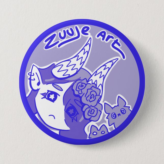 Bóton Redondo 7.62cm Zuuje Art Logo (Frente)