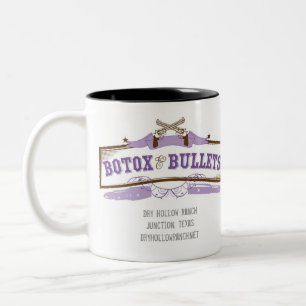 Botox e caneca de café das balas