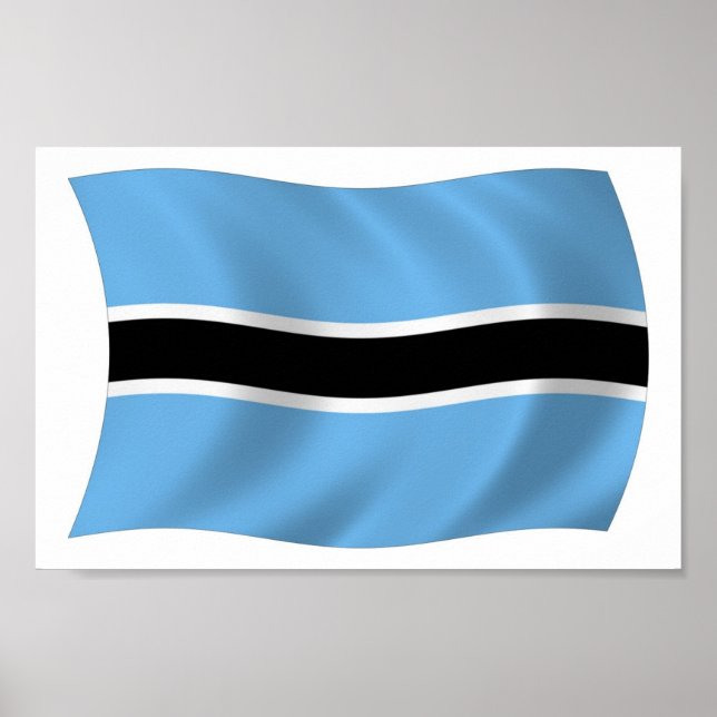 Botswana Flag Poster Print (Frente)
