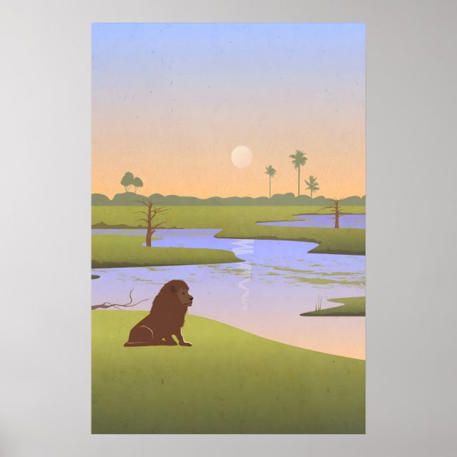 Botswana Safari Nursery Poster (Frente)