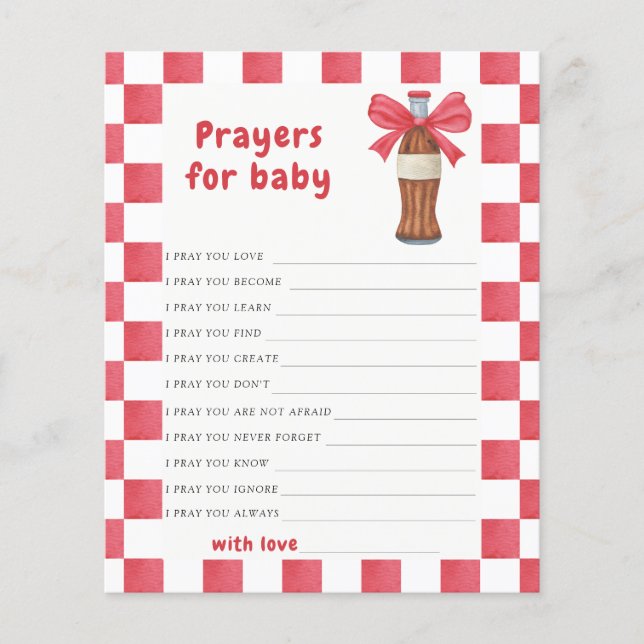 Bottle soda baby shower prayers for baby  (Frente)