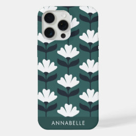 Bottom Monogram Name Sea Green Vintage Flowers