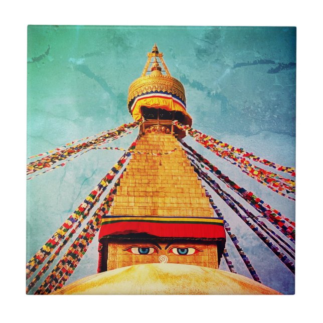 Boudhanath Stupa, Buddha Eyes, Kathmandu, Nepal (Frente)