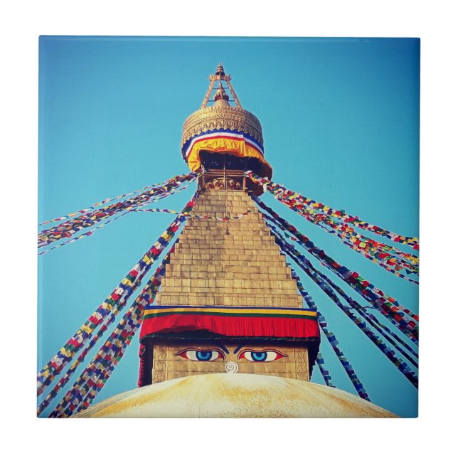 Boudhanath Stupa, Buddha Eyes, Kathmandu, Nepal (Frente)