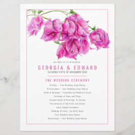Bougainvillea pink watercolor programa de casament