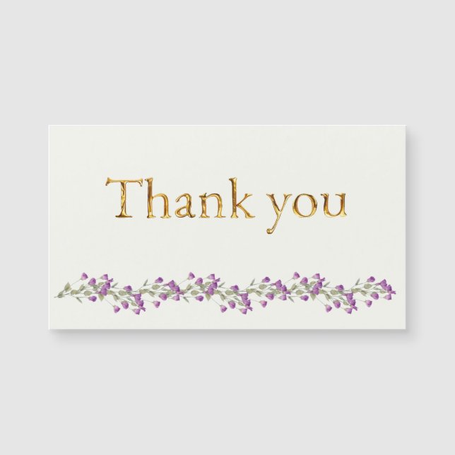 Bough de lavanda com o Elegante Dourado Script Obr (Frente)