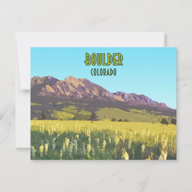 Boulder Colorado Flatirons Mountain Flat Card (Frente)