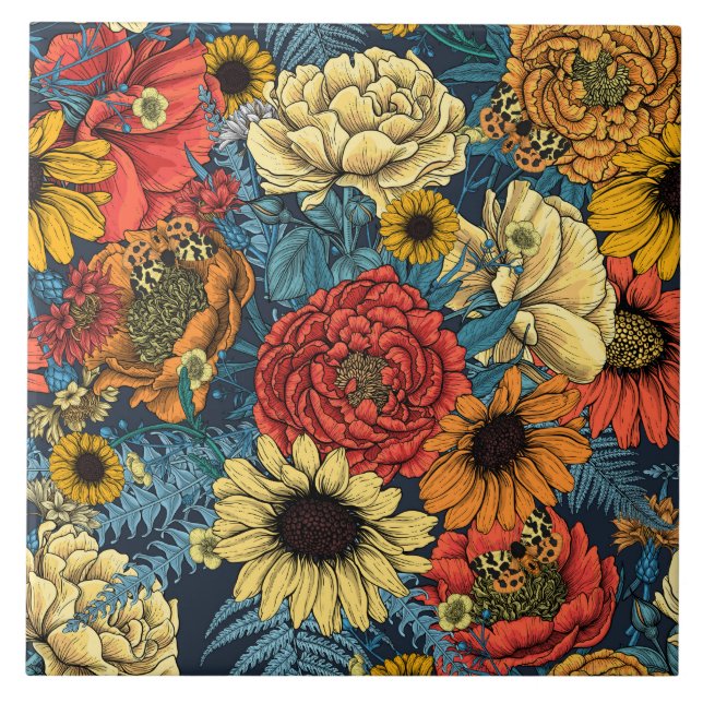 Bouquet of flowers- roses, peonies, daisies ans fe (Frente)
